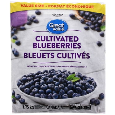 Great Value Frozen Cultivated Blueberries, IQF, Canada A, Value Size, 1.75 kg