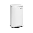 thumbnail image 1 of SONGMICS 8-Gallon Trash Can, Stainless Steel, with Hinged Lid, Plastic Inner Bucket, Soft Closure, Odor Proof, Hygienic, White, 1 of 8