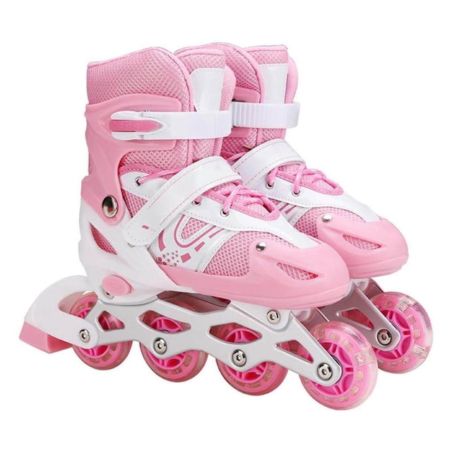 transemion Patins en Ligne 3 en 1 Triskates et Patins à Roulettes pour Enfants Patins à Roulettes Réglables Patins à Glace