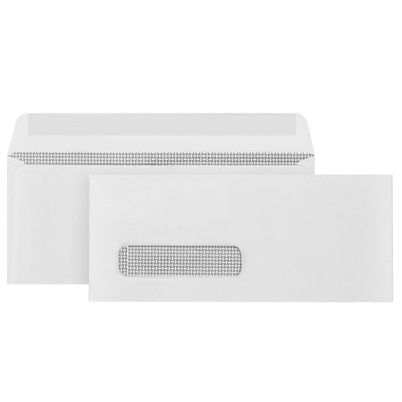 500#9 Single Window Security Envelopes, Thick Gummed Seal, Designed for Secure Mailing of Payroll Checks, QuickBooks Invoices, Return Mail, and Business Statements - 3 7/8 x 8 7/8