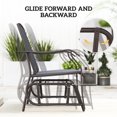 thumbnail image 4 of Outsunny Ensemble de 3 Pcs pour Patio avec Fauteuils Berçants, Ensemble de Balancelles d'Extérieur avec Table en Verre, 4 of 10