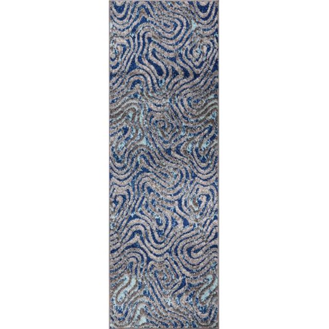 L Baiet CH244B26 2 x 6 Pi Dita Zone Graphique Tapis&44; Bleu