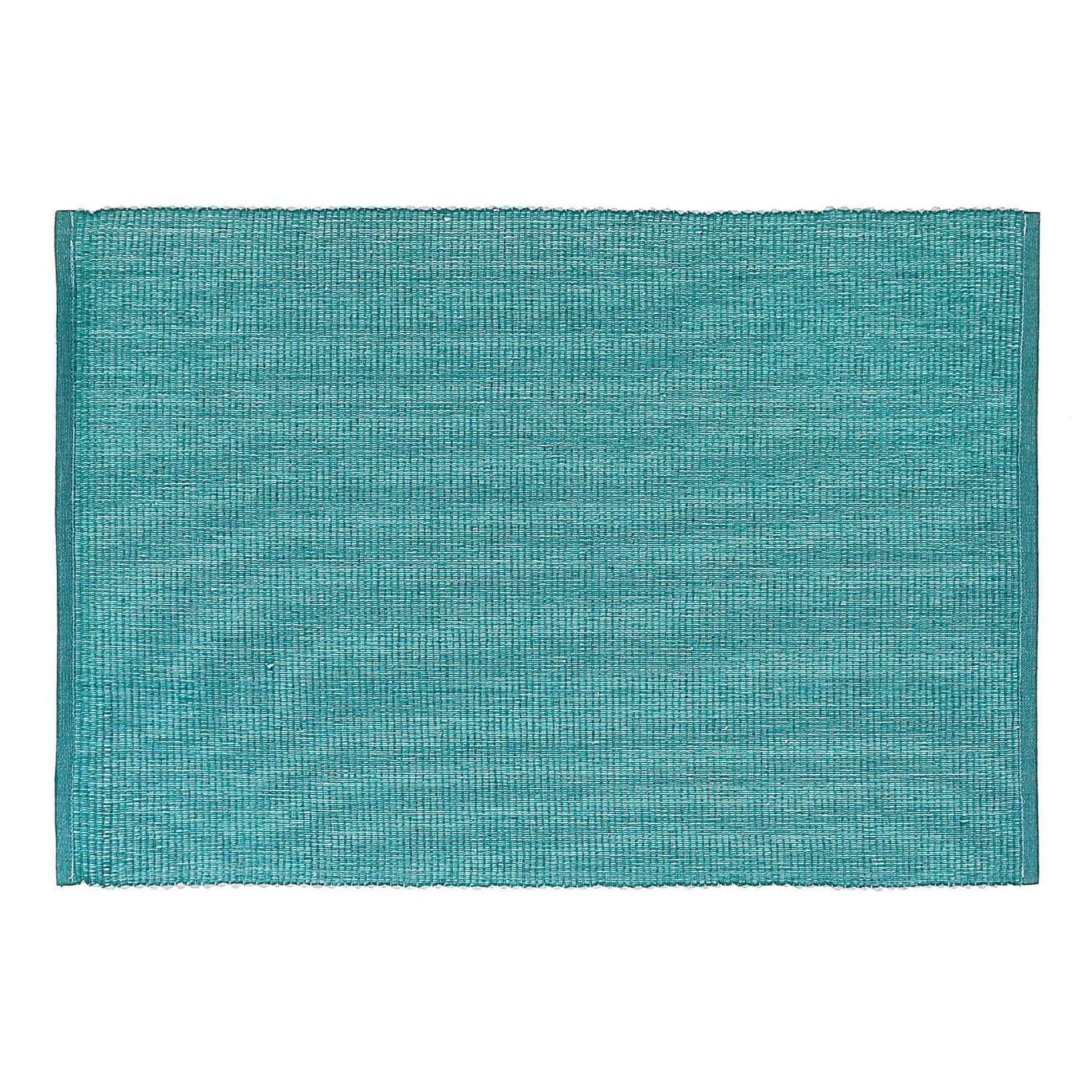 Placelet À Côtelé Chambray (Teal) - Ensemble De 12