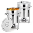 thumbnail image 1 of AKDSteel Ensemble de Réchauds à Soupe Commerciaux de 11 Qt, Lot de 2/4 Chauffe-Aliments Ronds en Acier Inoxydable avec Casserole, Couvercles à Encoche et Contenants à Carburant, 1 of 7