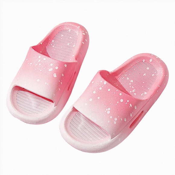 Ymyiu Cloud Slides for Kids Girls Kids Cloud Slides, Non-Slip Pillow Slippers for Girls Boys Thick Sole Open Toe Slides Shower Shoes for Indoor Outdoor Bathroom Slippers Size 1(Pink, Big Kids 1)