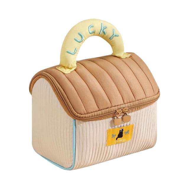 Brown Earth Tone House Design Cosmetic Bag Roomy Portable Organization For Beauty Essentials #Lc4cY