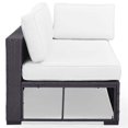 thumbnail image 4 of Crosley Furniture Biscayne Wicker / Rattan Patio Loveseat in Brown and White, 4 of 10