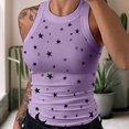 thumbnail image 2 of Fridja Débardeur Sans Manches à Col Rond Imprimé Étoile pour Femmes, Blouse de Sport, 2 of 5