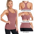 thumbnail image 4 of Women's Ribbed Workout Tank Tops with Built in Bra Racerback Athletic Top, 4 of 6