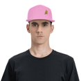 thumbnail image 4 of ZICANCN Golden Cat Pattern Baseball Caps, Trucker Hats for Men And Women, Adjustable Breathable Flat Caps, Pink, 4 of 6