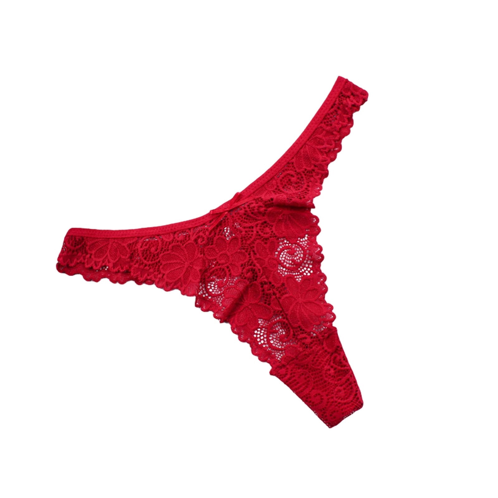 WZXFASHION Women Sexy Lace See-Through Breathable Thongs Briefs