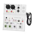 thumbnail image 2 of Bunblic 2 Channel Audio Mixer Audio Interface 48V Power Lightweight Mixing Professional for Karaoke Home Singing White, 2 of 8