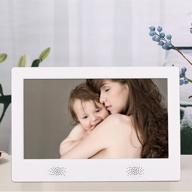 EGNMCR Cadre Photo Numérique Intelligent de 10 Pouces, Contenu de Lecture 32 Go, Écran IPS, Lecteur de Musique avant Haut-Parleur, Vitesse Réglable pour Lire des Films, Cadeau
