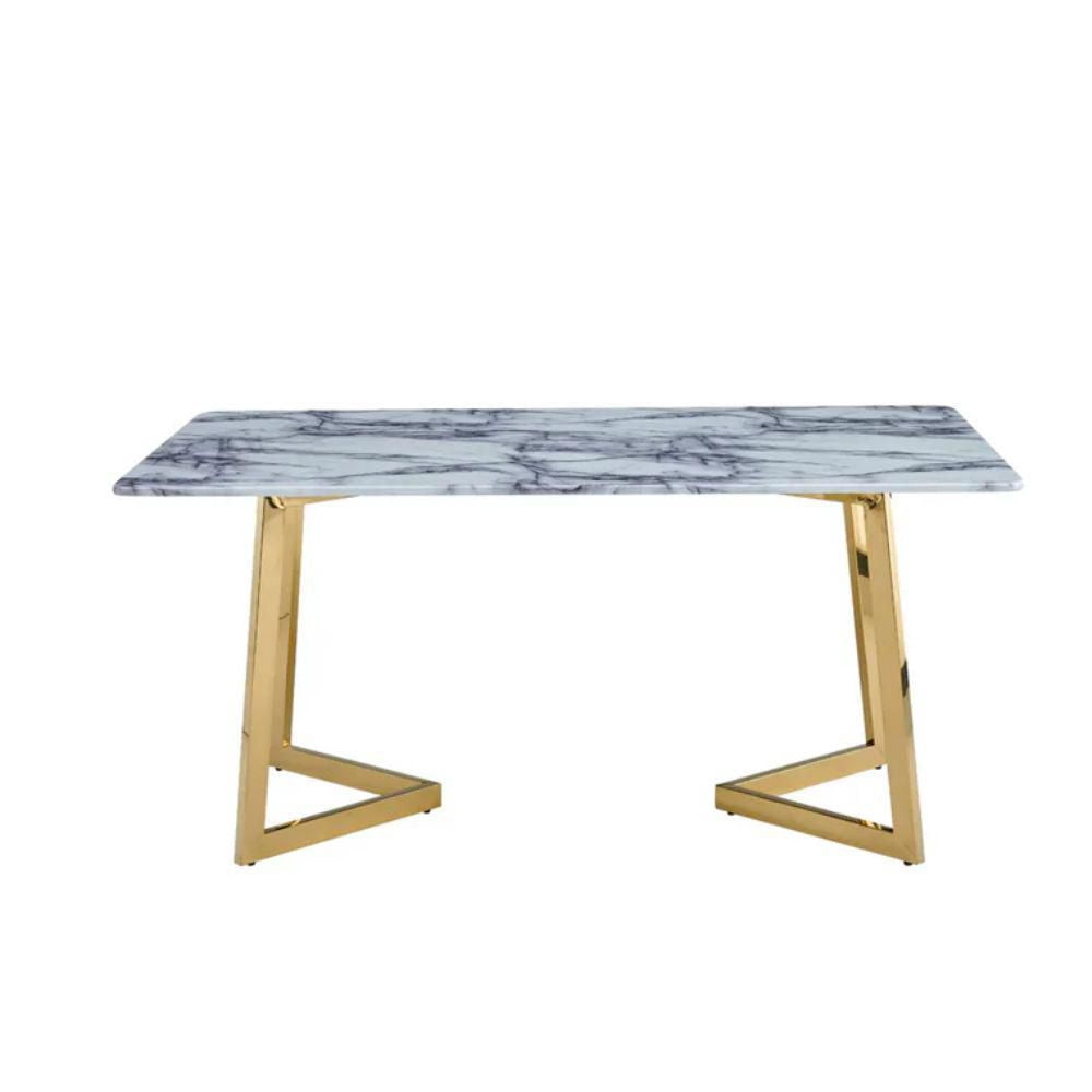 Table de salle à manger en marbre blanc de la collection Heavenly