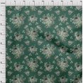 thumbnail image 4 of oneOone Silk Tabby Dark Green Fabric Florals Craft Projects Decor Fabric Printed By The Yard 42 Inch Wide, 4 of 4