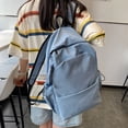 thumbnail image 2 of Unisex Backpack For Junior High High School Students Large Capacity Travel Bag Simple Design Durable School Bag Laptop Book Carrier Blue Color F-039 Blue, 2 of 6