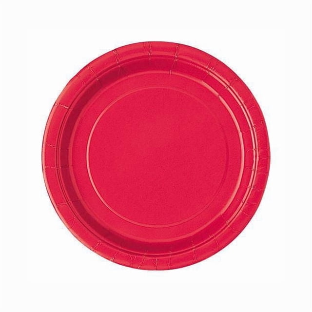 Unique Industries' Ravishing Red Round 7" Paper Plates, 24ct