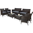 thumbnail image 2 of Costway 8PCS Rattan Patio Furniture Set Cushioned Sofa Chair Coffee Table Garden Grey, 2 of 10
