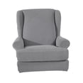 thumbnail image 2 of Armrest-armrest chair -part wingback sofa, slip cover gray Grey, 2 of 7