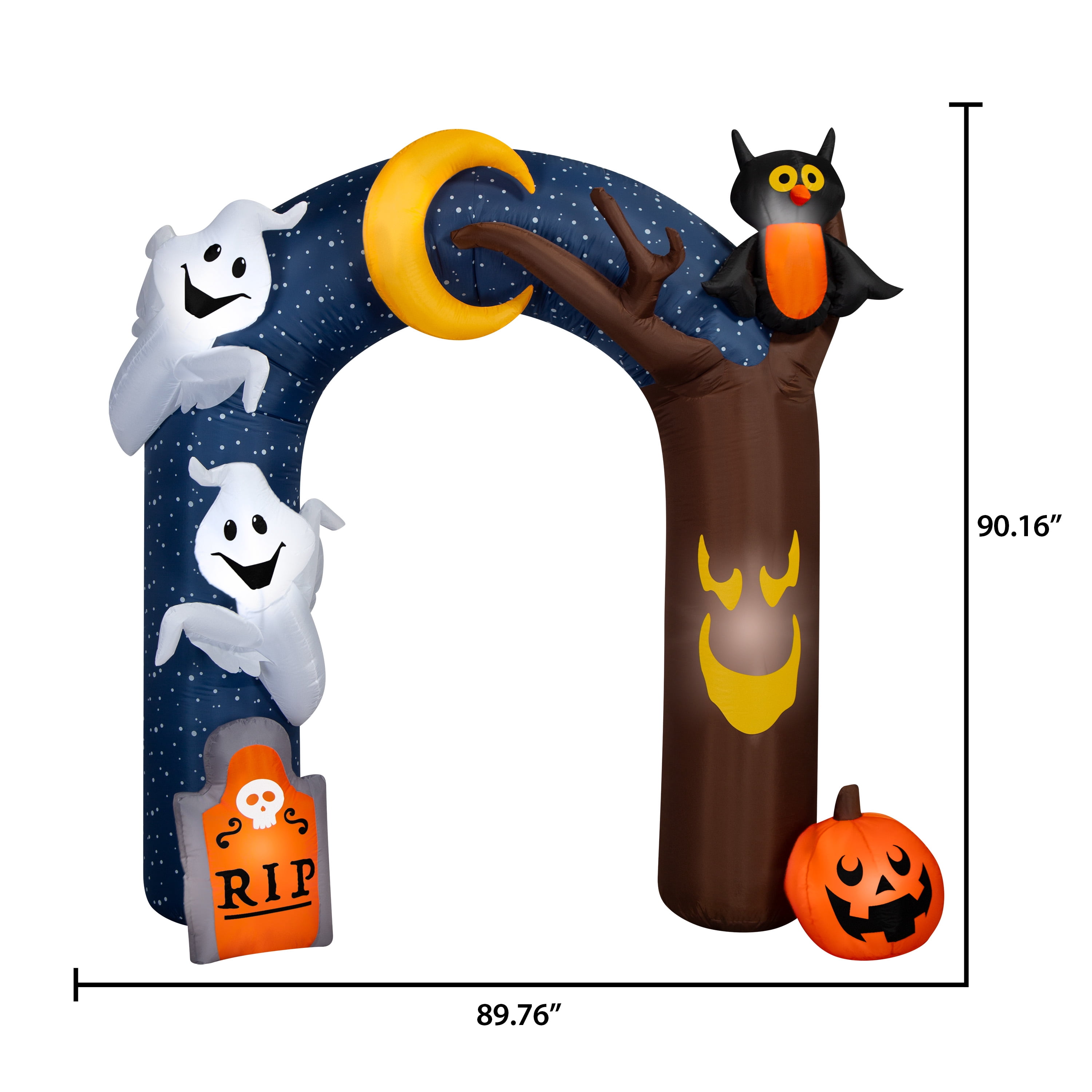 Decoration gonflable lumineuse d'Halloween pour jardin ScÃ¨ne de nuit d'Halloween en arche 89.76 po x 33.46 po x 90.15 po x 5.00 lb