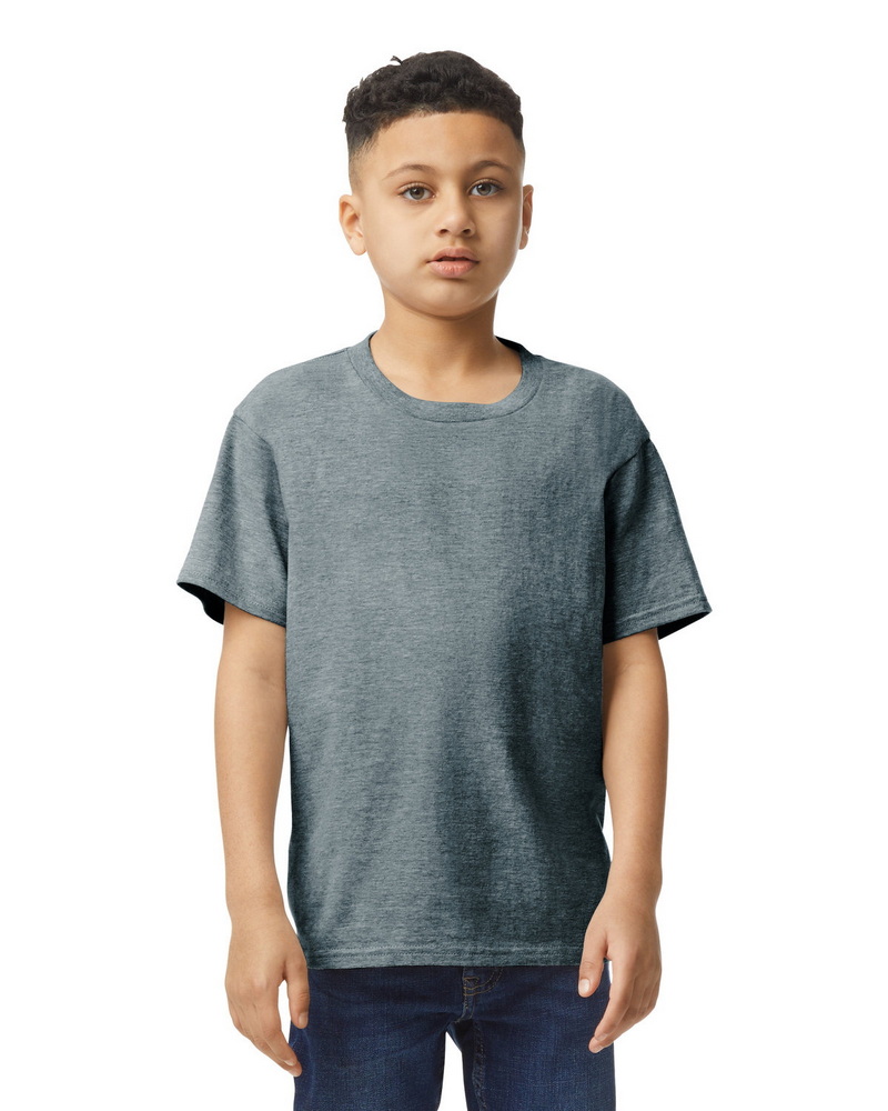 Gildan G640B Youth Softstyle T-Shirt-Dark Heather-XS