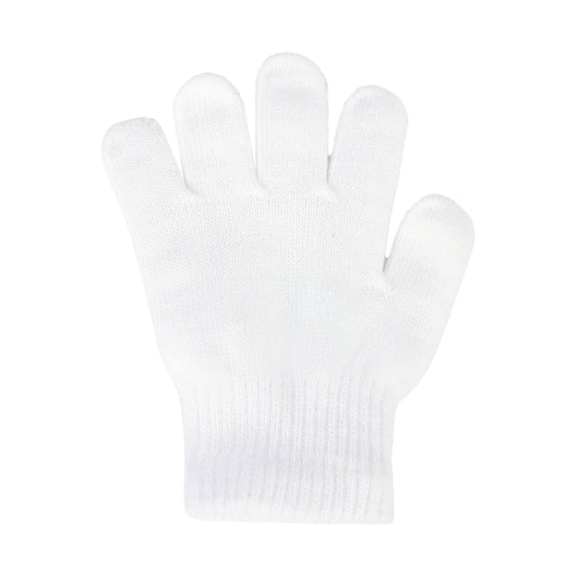WUANDIXFA Fleece Winter Mittens for Baby and Toddler Knit Gloves Winter Warm Children's Gloves Monochrome Screen Gloves Travel and Ride White,One Size