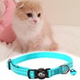 thumbnail image 2 of Safety Reflective Pet Collar with Bell Adjustable Animal Nylon Collar Adjustable Webbing Breakaway Necklace,Blue, 2 of 8