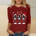 thumbnail image 1 of Amzcrzy Hauts pour Femmes T-Shirts Graphiques de Noël pour Femmes Mode Xmas Col Rond Manches 3/4 Hauts pour Femmes Décontractés Confortables Hauts d'Automne pour Femmes, 1 of 5