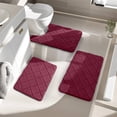 thumbnail image 2 of Rbaofujie Retro Rug Memory Foam Bath Mat 3 Set Bathroom Rugs for 3 Pcs Toilet Mats Universal Soft Comfortable Water Absorption Non-Slip Thick Machine Washable Easier To Dry Dark Office Chair Mat, 2 of 7