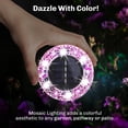 thumbnail image 4 of Bell + Howell Disques Solaires, Mosaïque Fuchsia – Lot de 8, DEL Lumineuses, Éclairage de Sentier Extérieur Résistant aux Intempéries, Allumage/extinction Automatiques, Piquets de Sol Faciles, 4 of 8