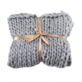 thumbnail image 3 of Acrylic Knitted Thick Multicolor Rough Blanket Woven Hand Knitted Sofa Bed Blanket Autumn/Winter Blanket, 3 of 3