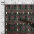 thumbnail image 1 of oneOone Tissu Polyester Lycra Rayé & Paisley Ikat Décor Tissu Imprimé 56 Pouces de Large, 1 of 4