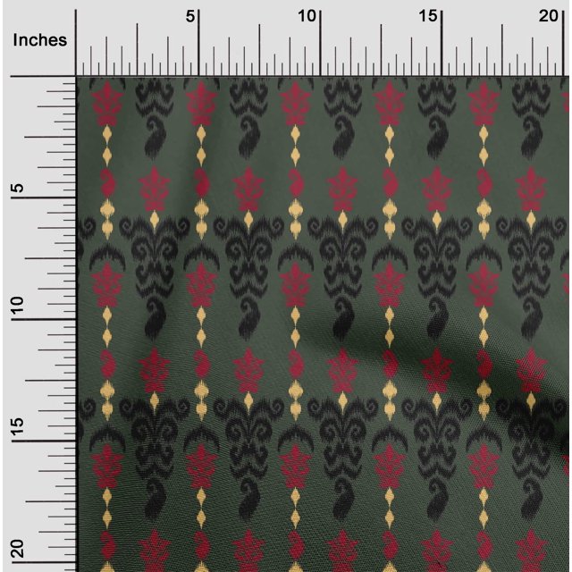 oneOone Tissu Polyester Lycra Rayé & Paisley Ikat Décor Tissu Imprimé 56 Pouces de Large