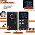thumbnail image 2 of Kuaiqu 30V 10A DC Power Supply Variable Bench Power Supply, Colour 4-Digit LCD Display,Encoder Knob and Output Switch Model SPPS3010D, 1 Pack, 9.4" x 3.3" x 5.9", 2 of 13