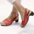 thumbnail image 2 of Low Chunky Heel Sandals for Women Buckle Pumps Shoes Summer Open Toe Platform Sandals, 2 of 2