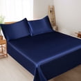 thumbnail image 4 of Ohufall Queen Bed Sheet Set 3 Piece Ice Silk Bed Sheets Solid Color Summer Cooling For Home, 4 of 4