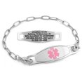 thumbnail image 1 of MedicEngraved Stainless Steel Custom Medical Alert Bracelet - 4mm Paperclip Link, 1 of 7