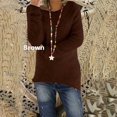 thumbnail image 2 of Chandails pour Femmes Unis Coupe Ample Blouse Légère Confortable Hauts Automne Hiver Manches Longues Hauts Décontractés Col Rond Chandail Hauts Noir P, 2 of 4
