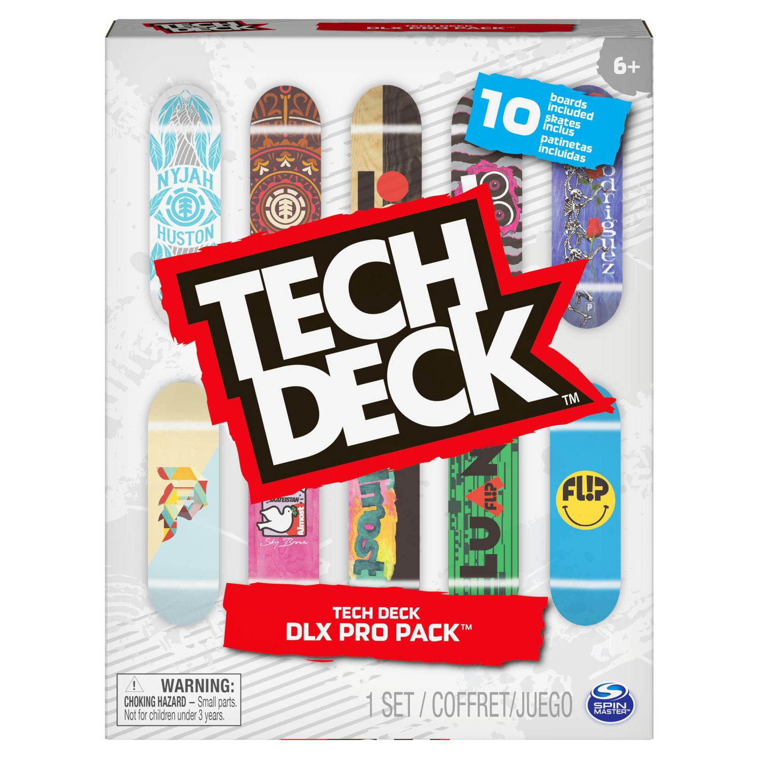 Tech Deck, Coffret DLX Pro Pack de 10 fingerboards à collectionner, pour les amateurs de skate à partir de 6 ans