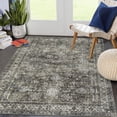 thumbnail image 1 of Garvee 9'x12' Area Rugs for Living Room Vintage Persian Rug Boho Floral Distressed Rug Farmhouse Non-Slip Low Pile Accent Rug, Brown Green, 1 of 7