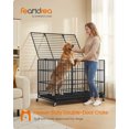 thumbnail image 2 of Feandrea Heavy-Duty Dog Crate, 5-Minute Quick Assembly, Lockable Wheels, Escape Proof Fixed Bottom, Removable Tray, Easy to Clean, Ink Black, 2 of 5