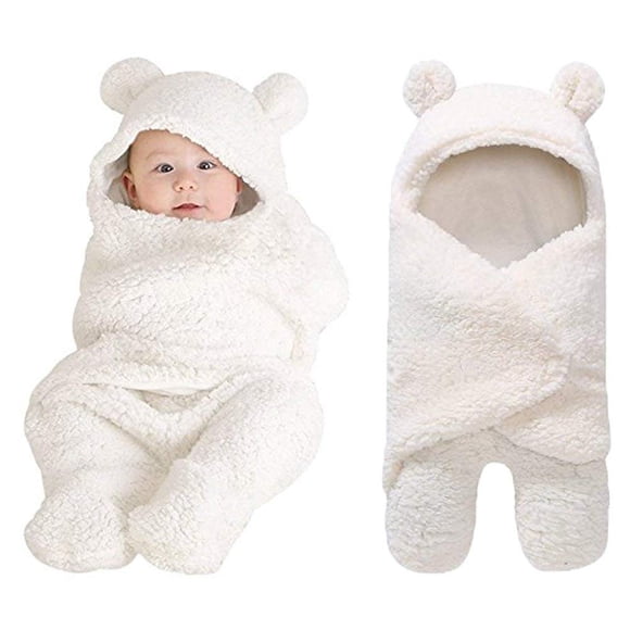 Newborn Baby Wrap Swaddle Blanket Knit Sleeping Bag Receiving Blankets Stroller Wrap,Adjustable baby's hook and loop for Baby