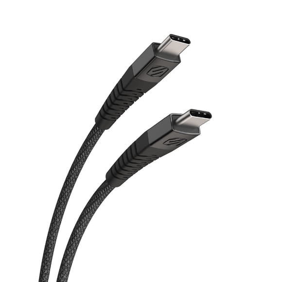 Câble tressé de recharge et synchronisation USB-C à USB-C qualité Strikeline HDCCB4-SP Scosche de service rigoureux 1,3 m (4 pi) noir