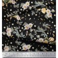 thumbnail image 3 of Soimoi Poly Georgette Fabric Leaves,Moth & Magnolia Floral Print Fabric by the Yard 52 Inch Wide, 3 of 3