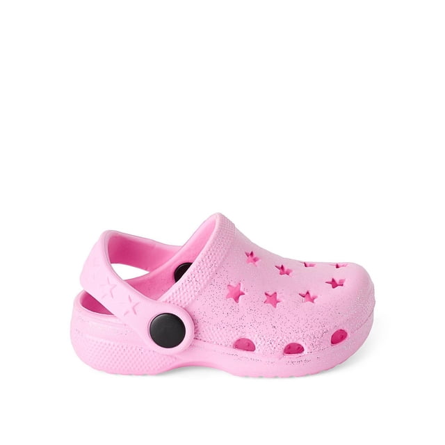 George Chaussures Sabots pour Tout-Petites Filles en Rose avec Trous de ventilation en Forme d'Étoile, Bout Rond et Bride de Talon Sécurisée, Fabriquées en Matériaux Légers Hydrofuges en phylon et Synthétiques, Convenant au Port Décontracté et Faciles à Enfiler.