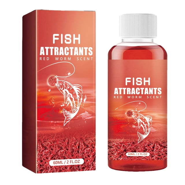 TIELUTT 60ml Concentrated Liquid Fish Attractant Extra Strength Bloodworm Scent Formula for Instant Chumming Enhanced Stimulator & Fast Surf Hooks Fathead Saltwater Boys Tackle Boxes for