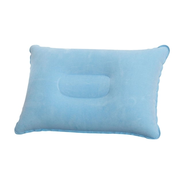 W-539 Blue Large Inflatable Plush Rectangular Napping Pillow For Outdoor Camping Travel Comfort Cushion Pvc Material #t752t