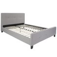 thumbnail image 1 of Tribeca Queen Size Tufted Upholstered Platform Bed in Light Gray Fabric, 1 of 6