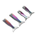 thumbnail image 4 of 4pcs Fishtail Nail Clipper Set Stainless Steel Electroplated Accurate Cutting Long Handle Portable Nail Cutter, 4 of 14