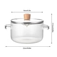 thumbnail image 2 of Cooking Utensils Cooking Pot Glass with Lid 6 Heat Double Handle Thick Bottom Striped Pot for Food and Cooking Enthusiasts, 2 of 6